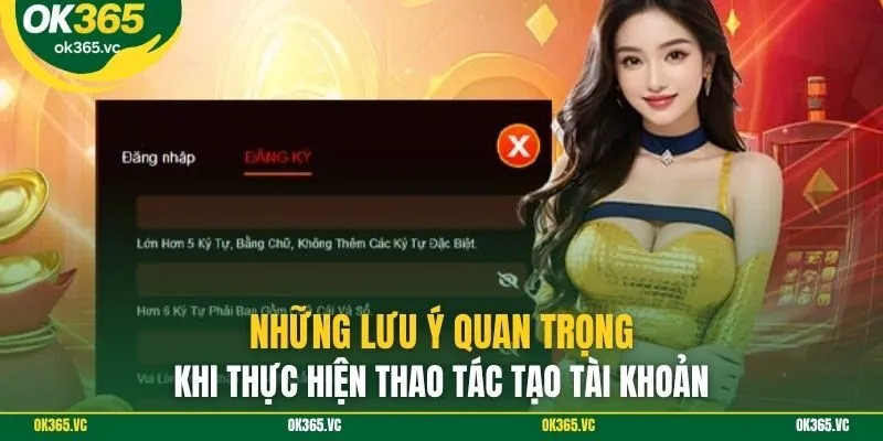 Những lưu ý quan trọng khi thực hiện thao tác tạo tài khoản